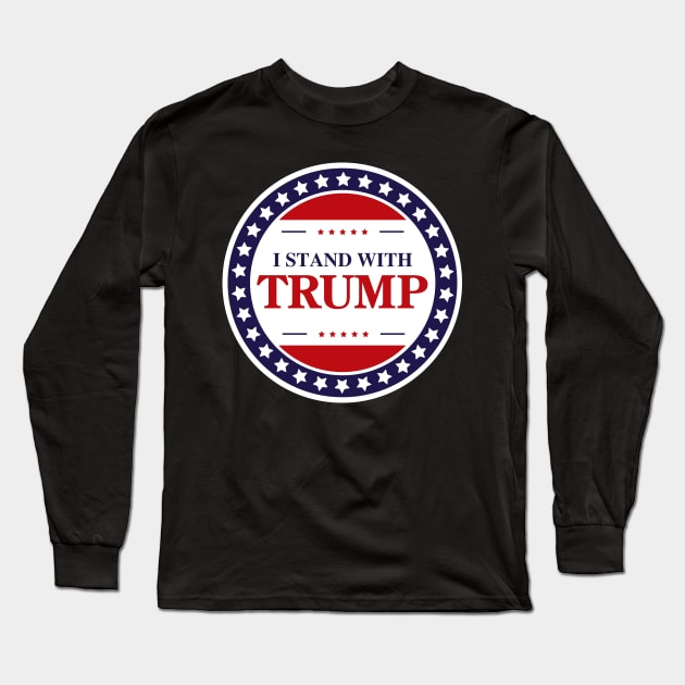 I Stand With Trump Blue Logo Long Sleeve T-Shirt by Coron na na 